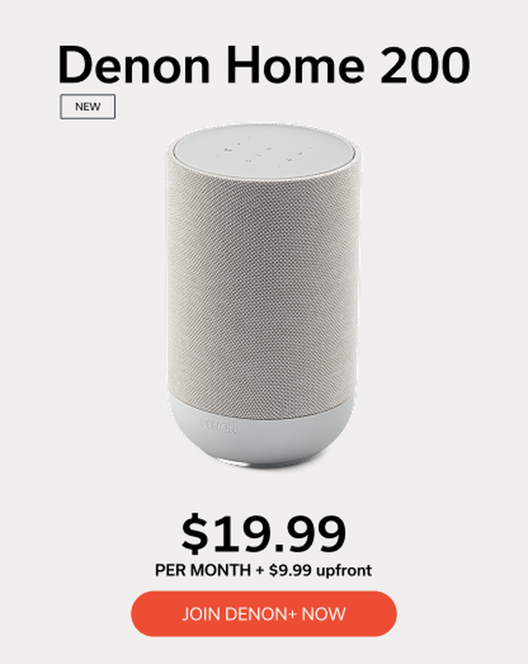 White Denon Home 200 Denon+ Pricing Info